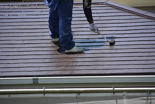 屋根・屋上塗装を行う作業員の画像